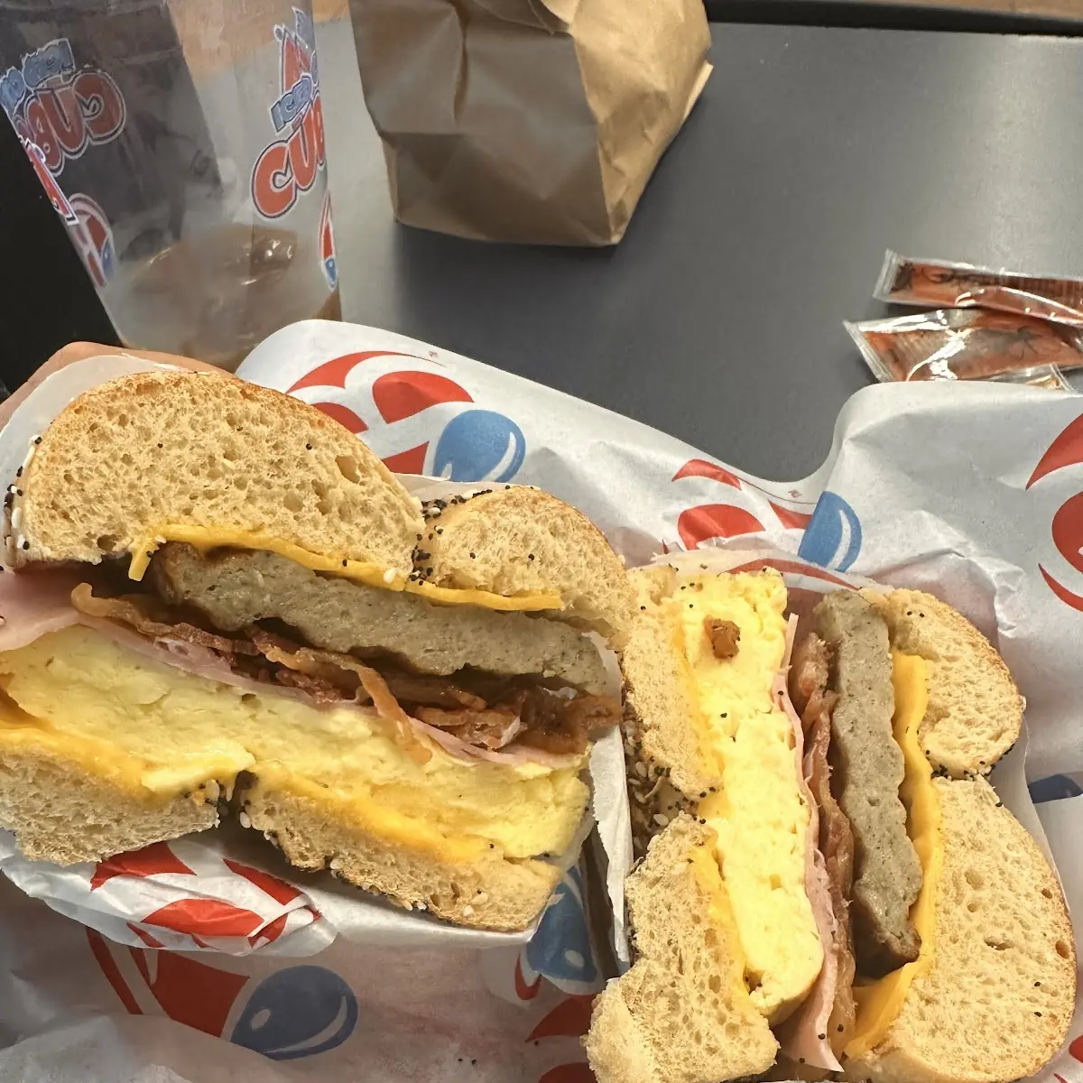 Eggs and Bacon Breakfast Sandwich
