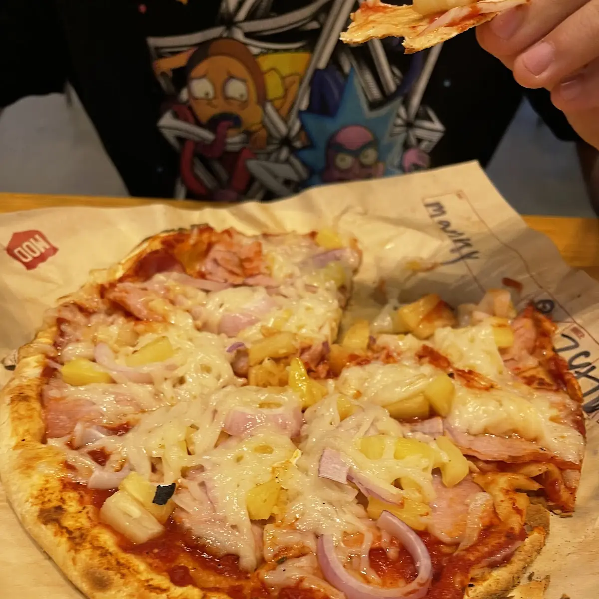 Ham Pineapple Onion Lactose Free Cheese Pizza