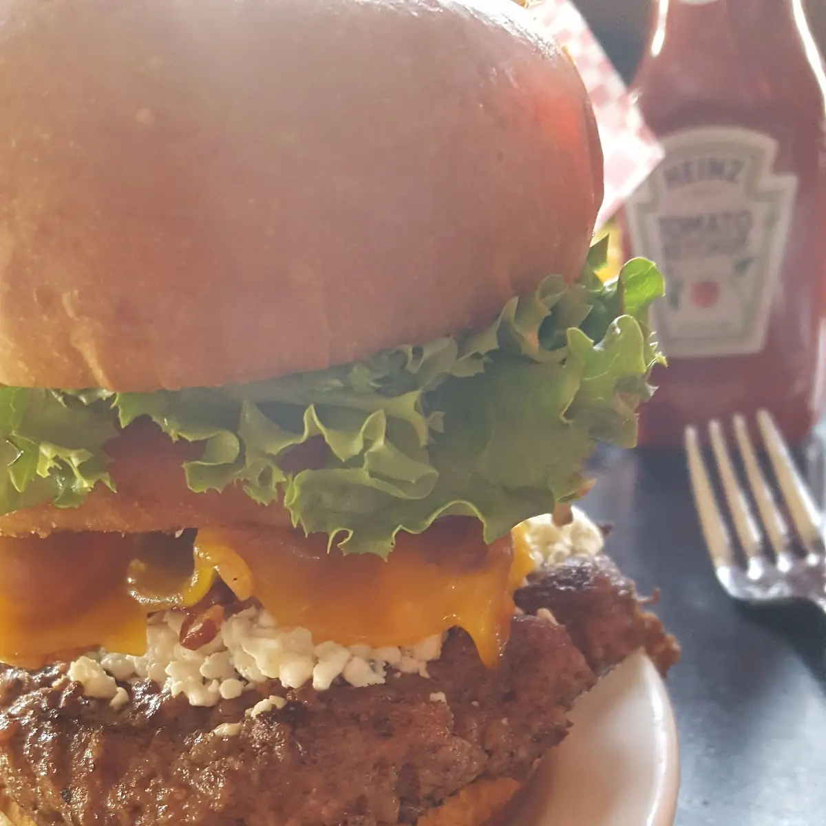 Buffalo Black and Bleu Cheese Burger