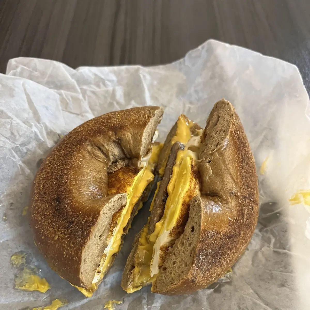 Sausage Egg Cheese on Whole Wheat