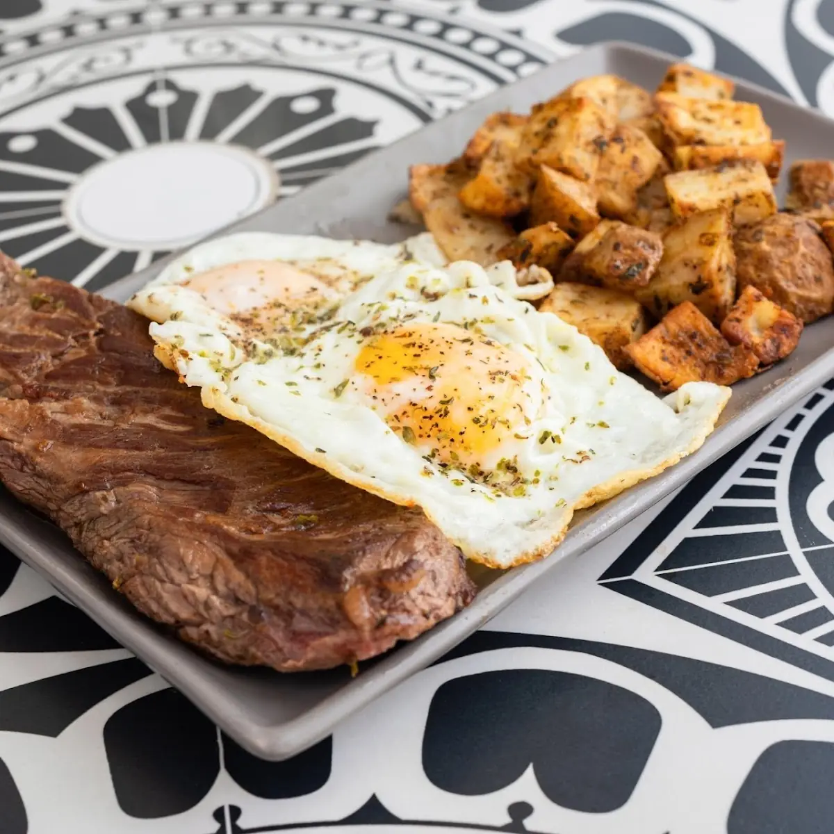 Steak Eggs and Potatoes