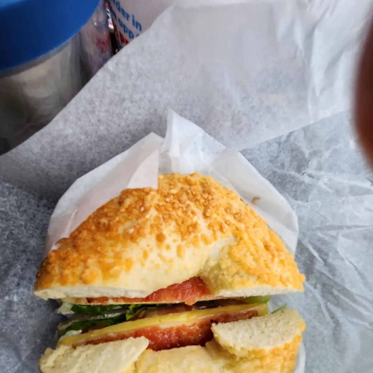 Ham Egg and Cheese Bagel Sandwich