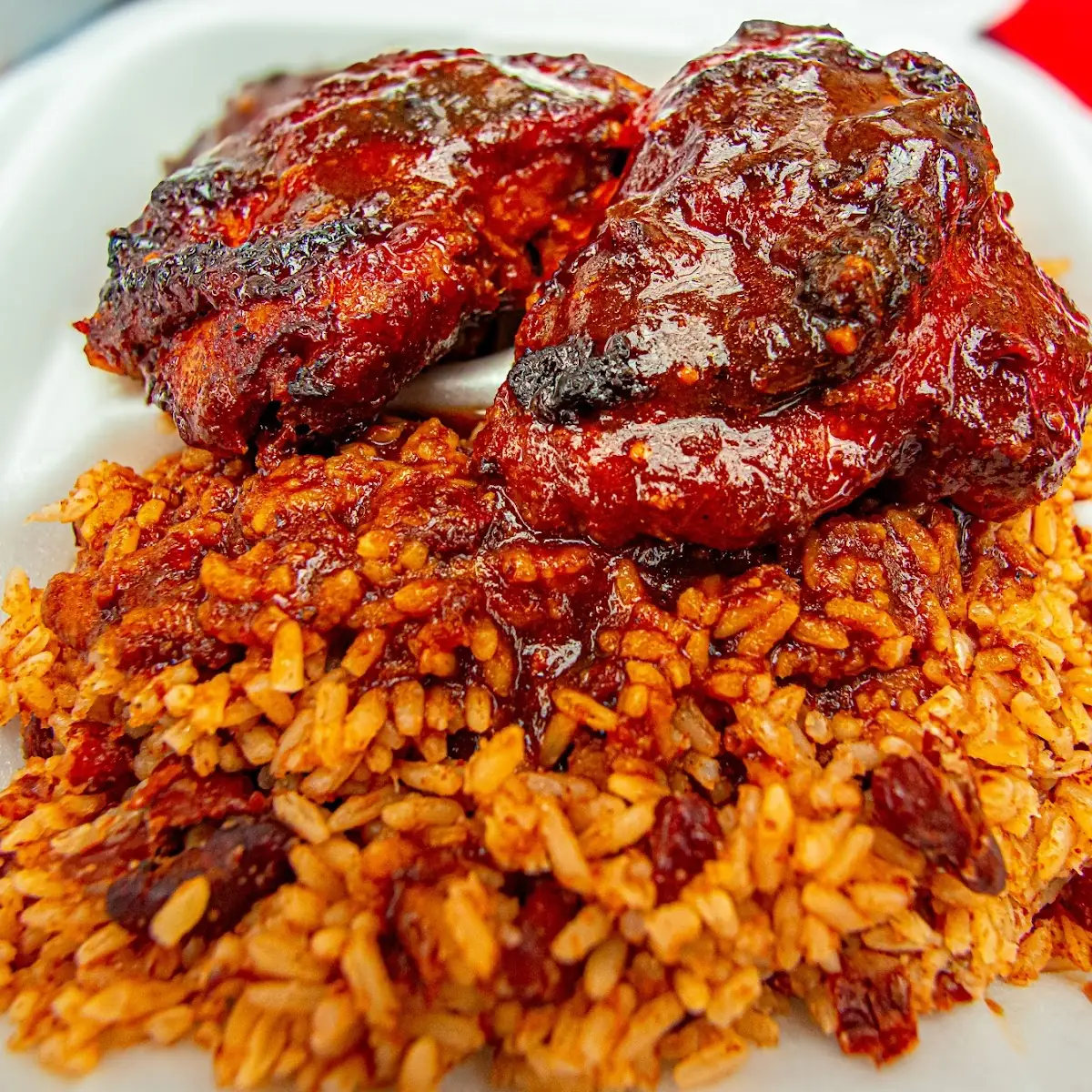 Jerk Chicken Rice and Beans Corn