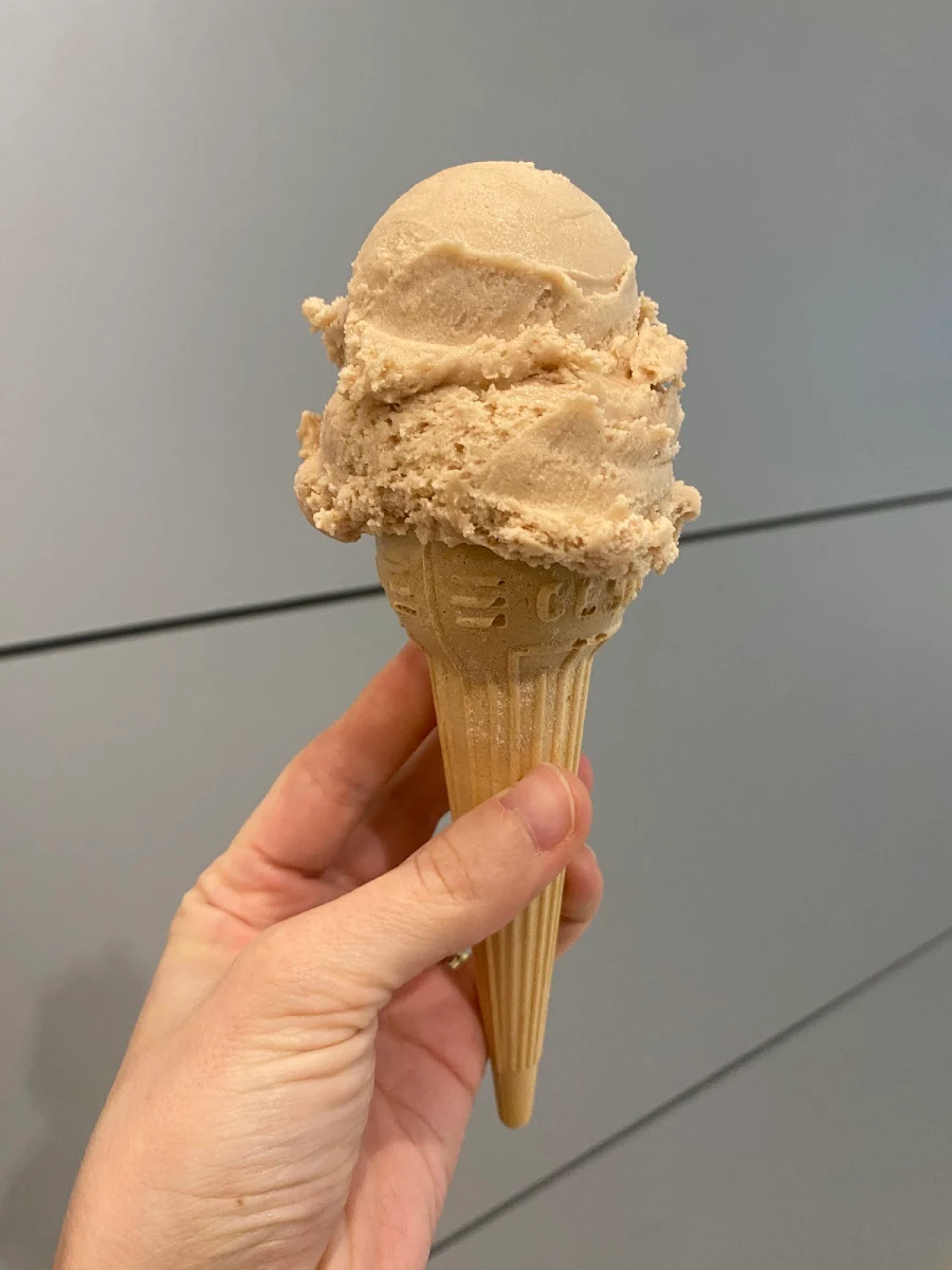 Hazelnut Gelato in a Cone