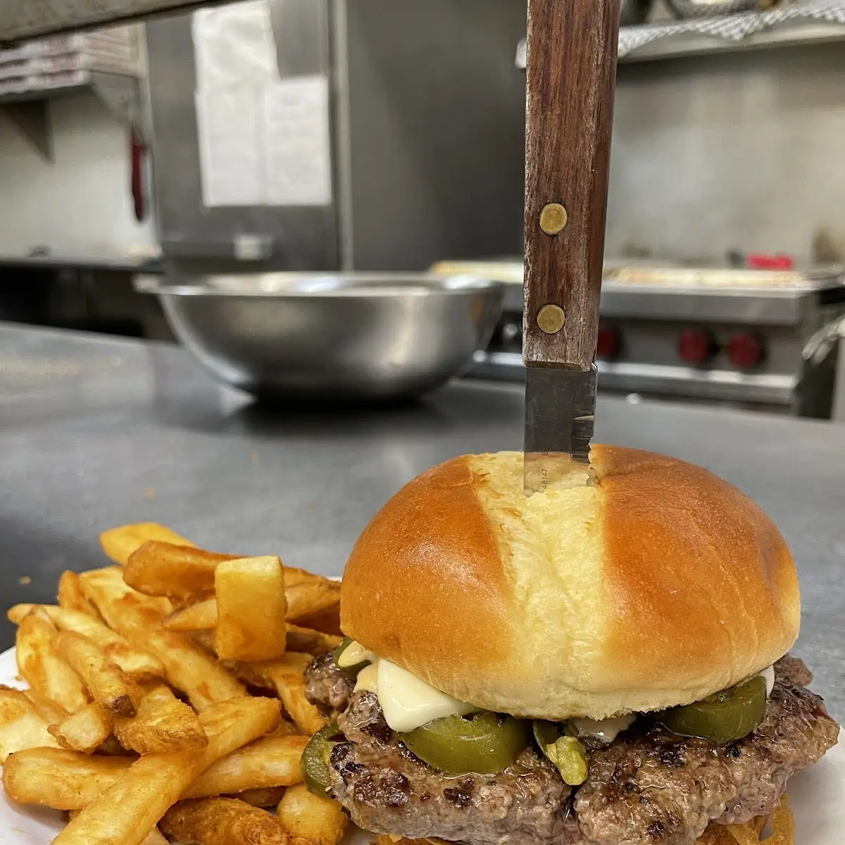 Mushroom Swiss Buckeye Burger