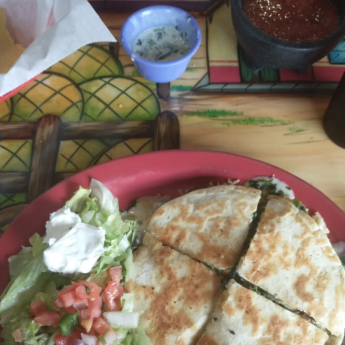 Spinach and Cheese Quesadilla