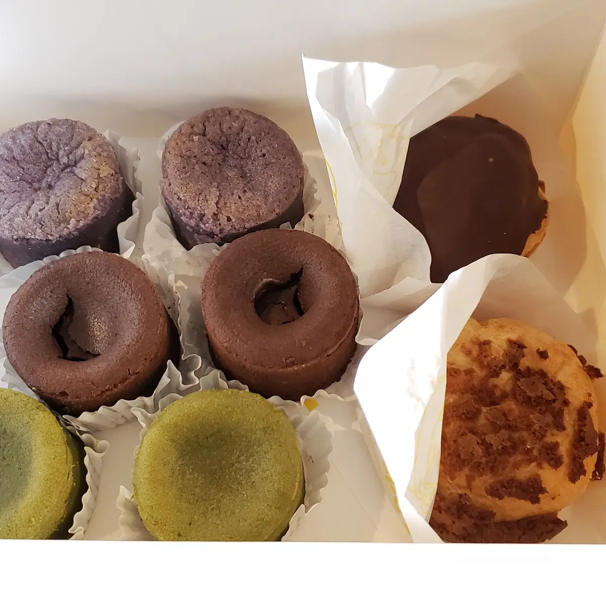 Ube Chocolate Matcha Chocolate Cookie Crusted