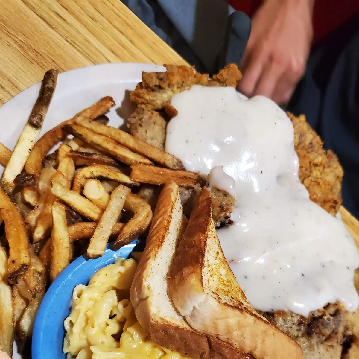 Chicken Fried Steak Fries Mac&Cheese