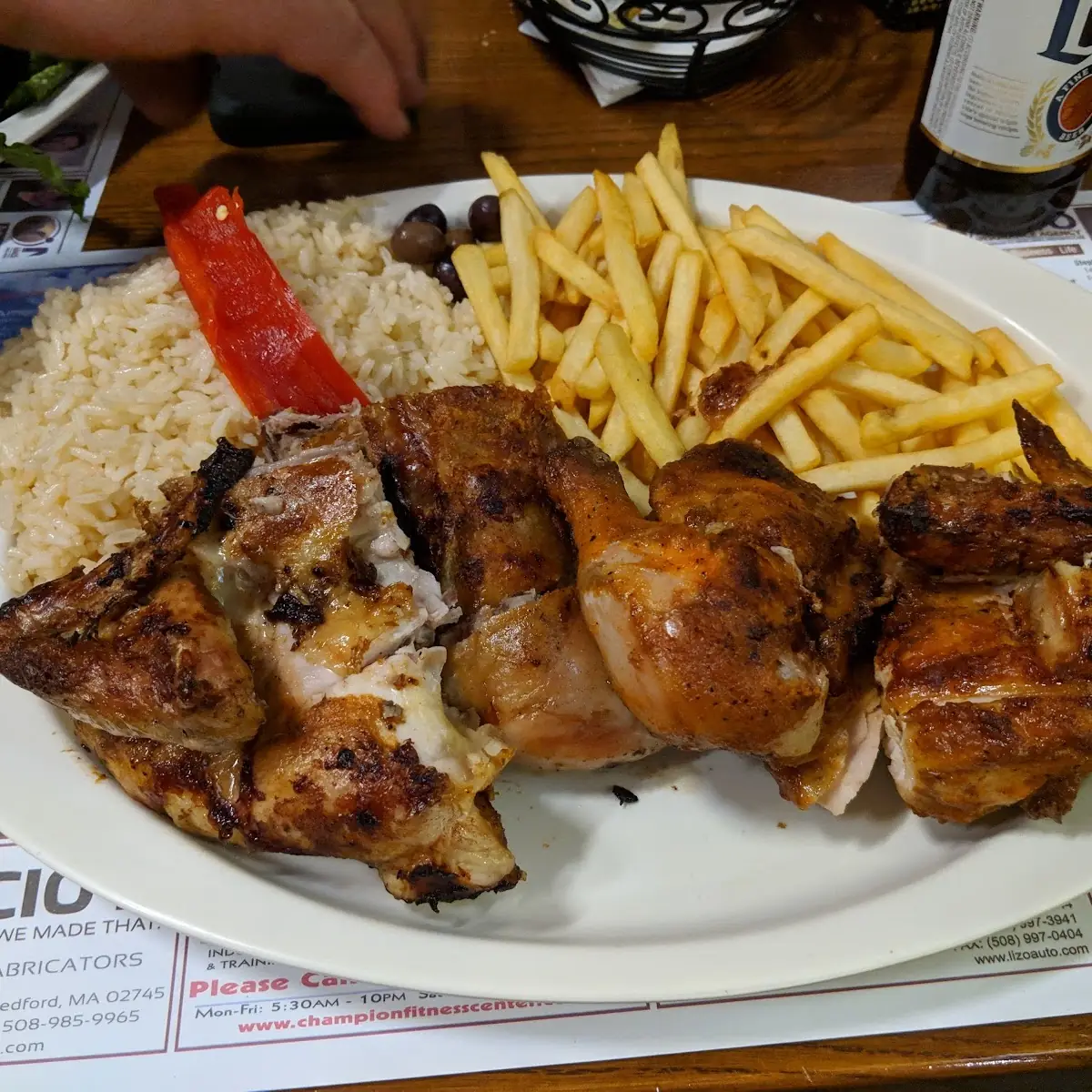 Whole Frango Chicken with Fries and Rice