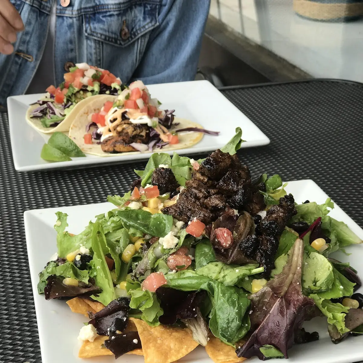 Steak Salad and Shrimp Tacos
