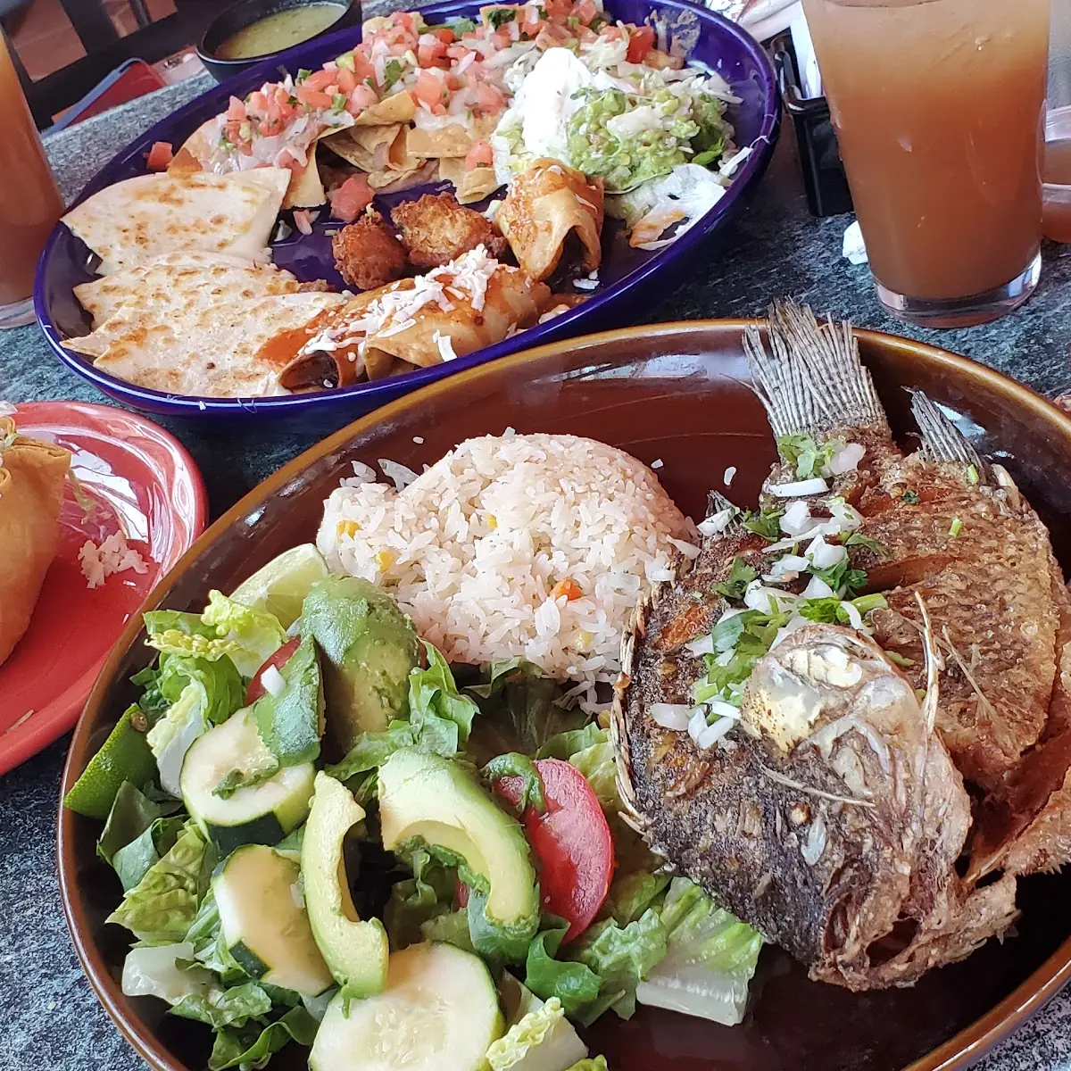 Sampler Platter Taco Salad Fried Tilapia