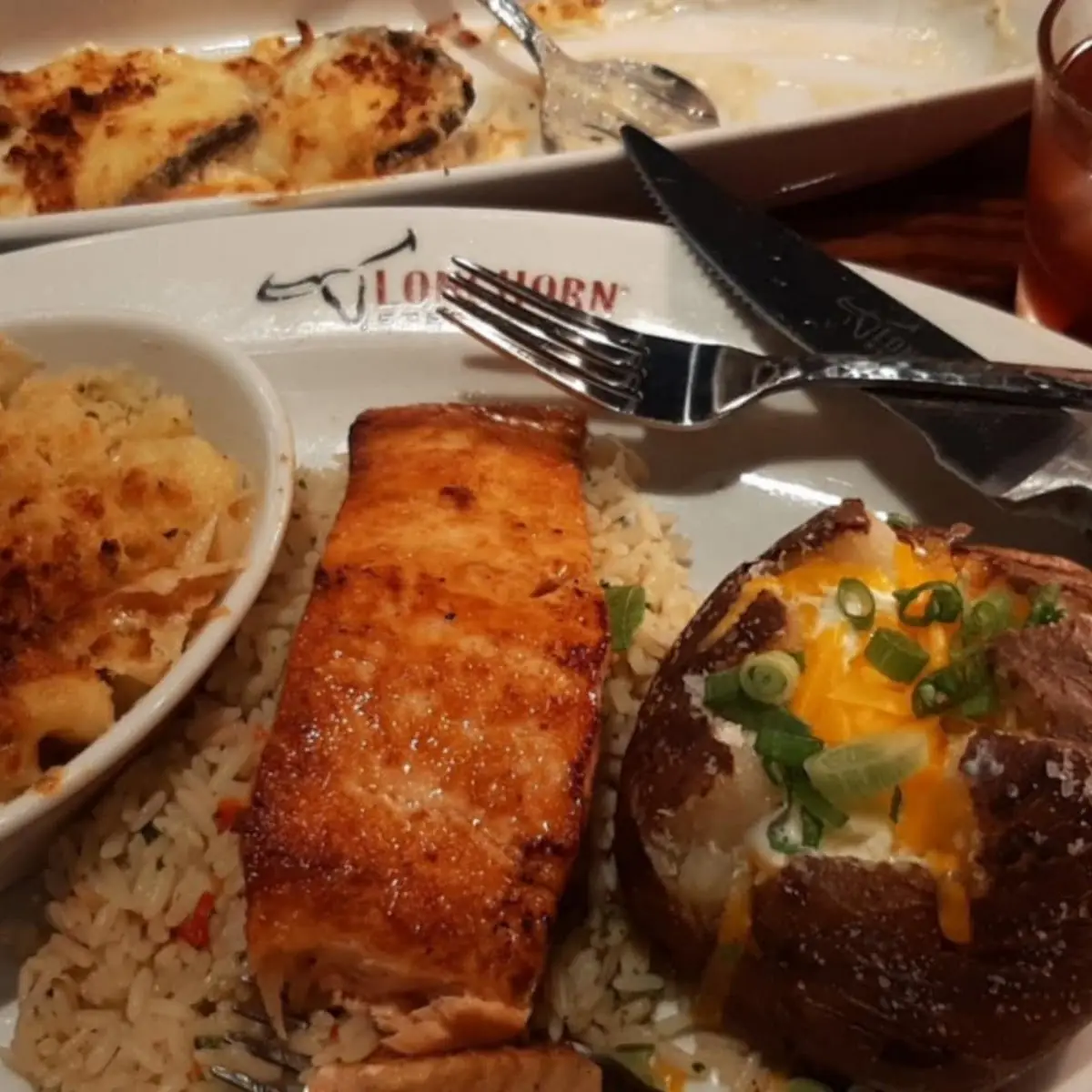 Baked Potato with Mac & Cheese