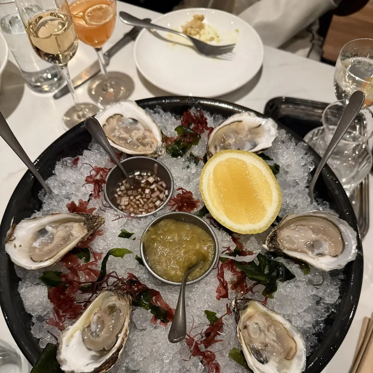Fresh Oysters Served on Ice