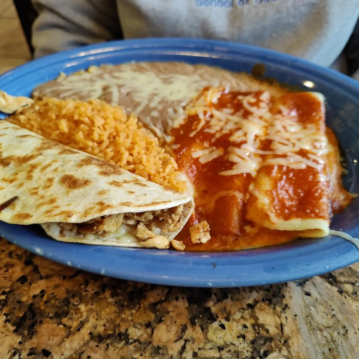 Cheese Quesadilla & Rice