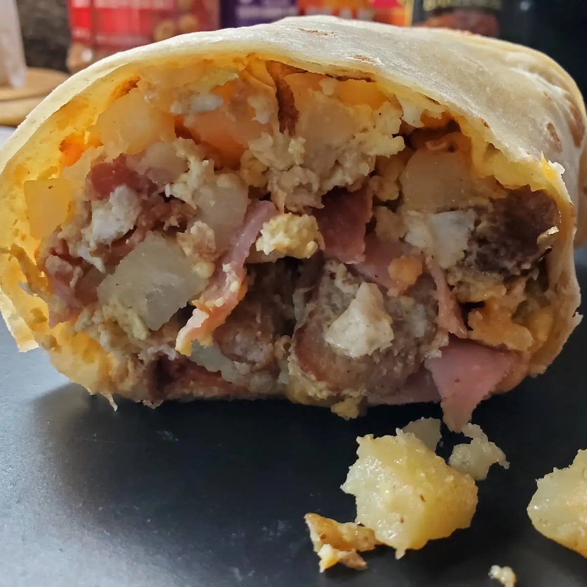 Ham Bacon & Sausage Burrito