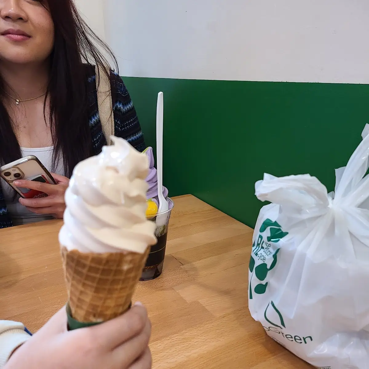Earl Grey Strawberry Ice Cream Cone