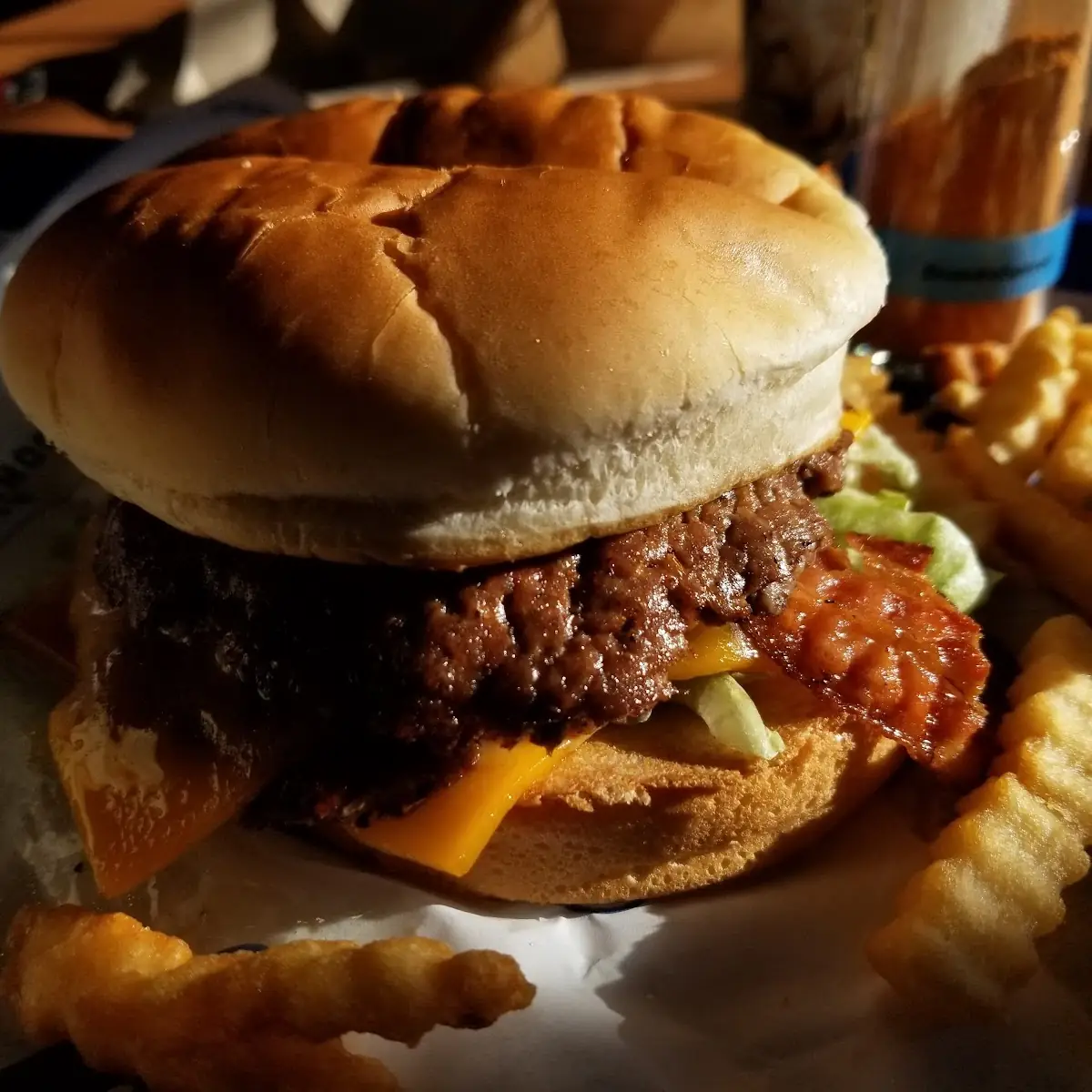Bacon Cheeseburger and Fries