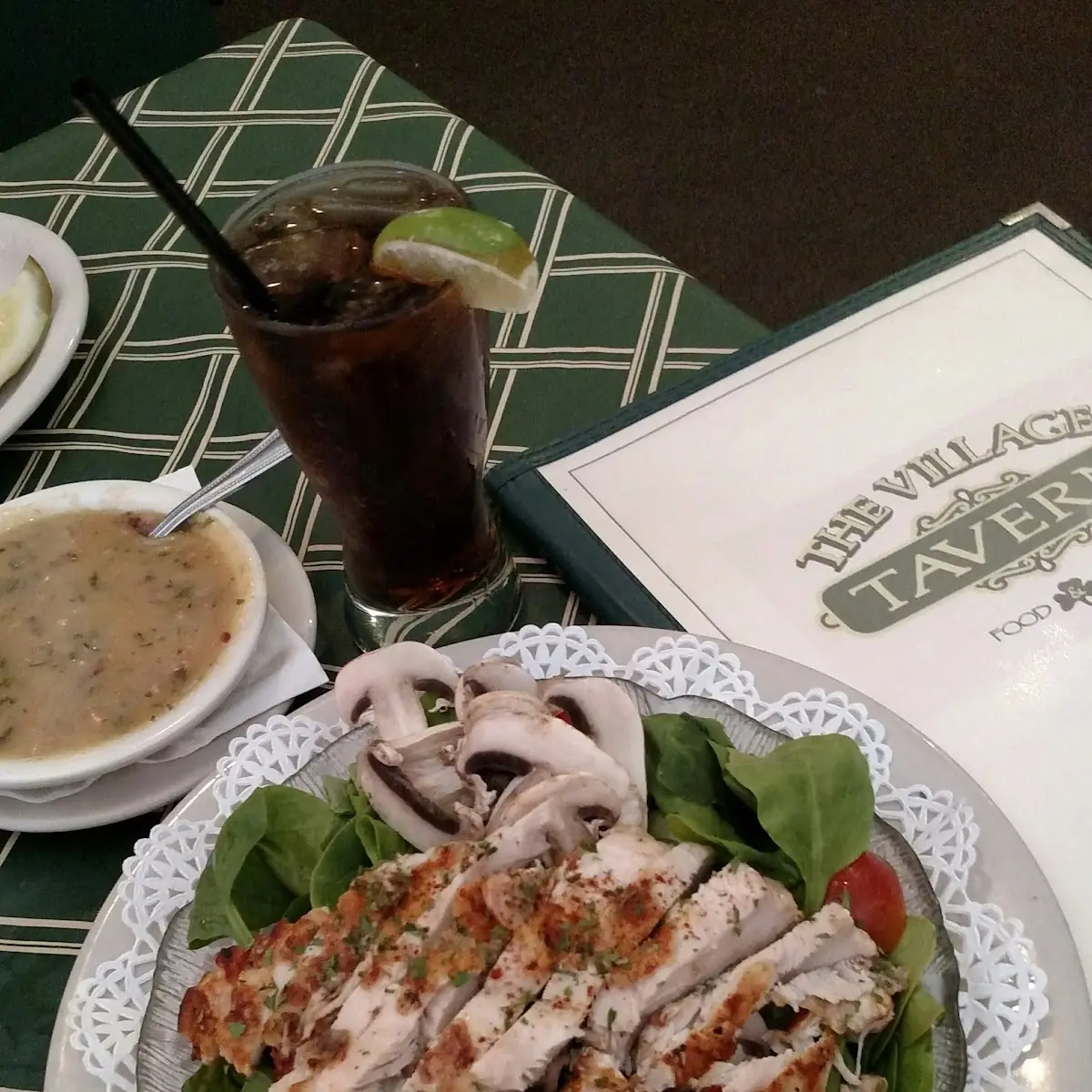 Grilled Chicken and Spinach Salad w Warm Bacon Dressing