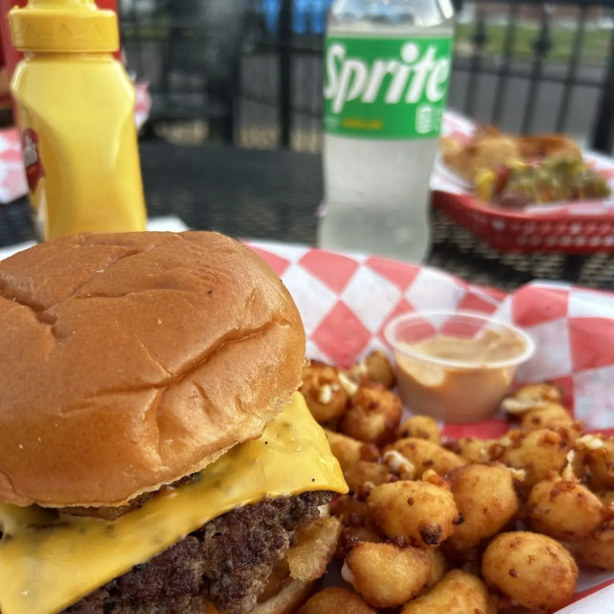 Double Smash Burger with American Cheese and Bacon