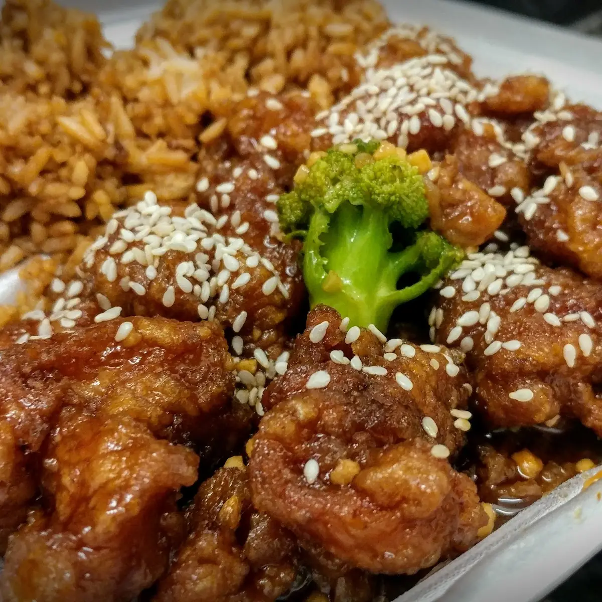 Sesame Chicken with Brown Rice