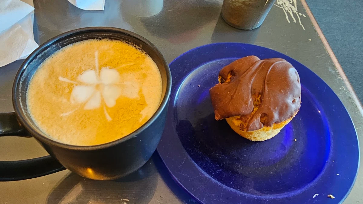 Latté and Chocolate Chip Muffin