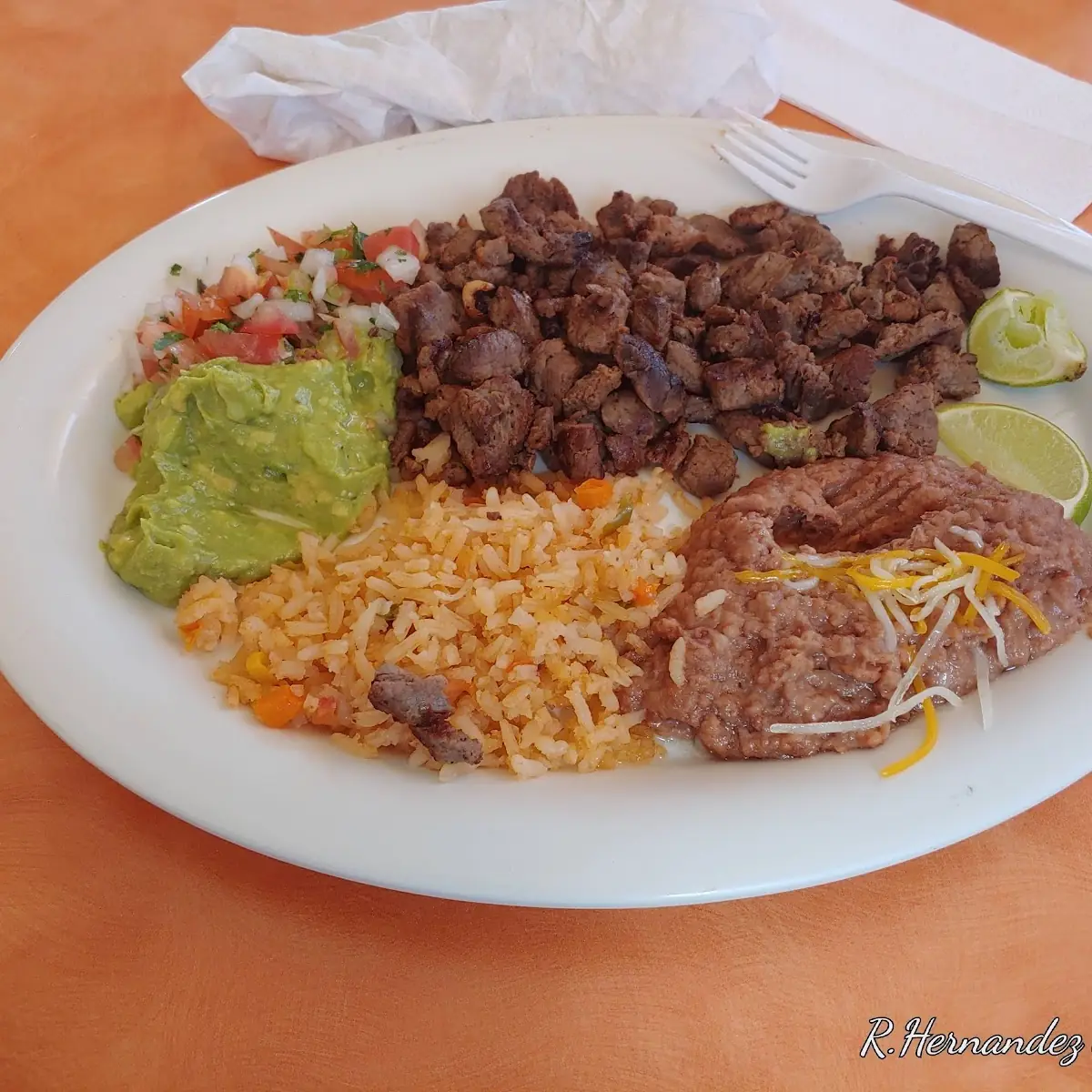 Carne Asada Rice Beans and Guac
