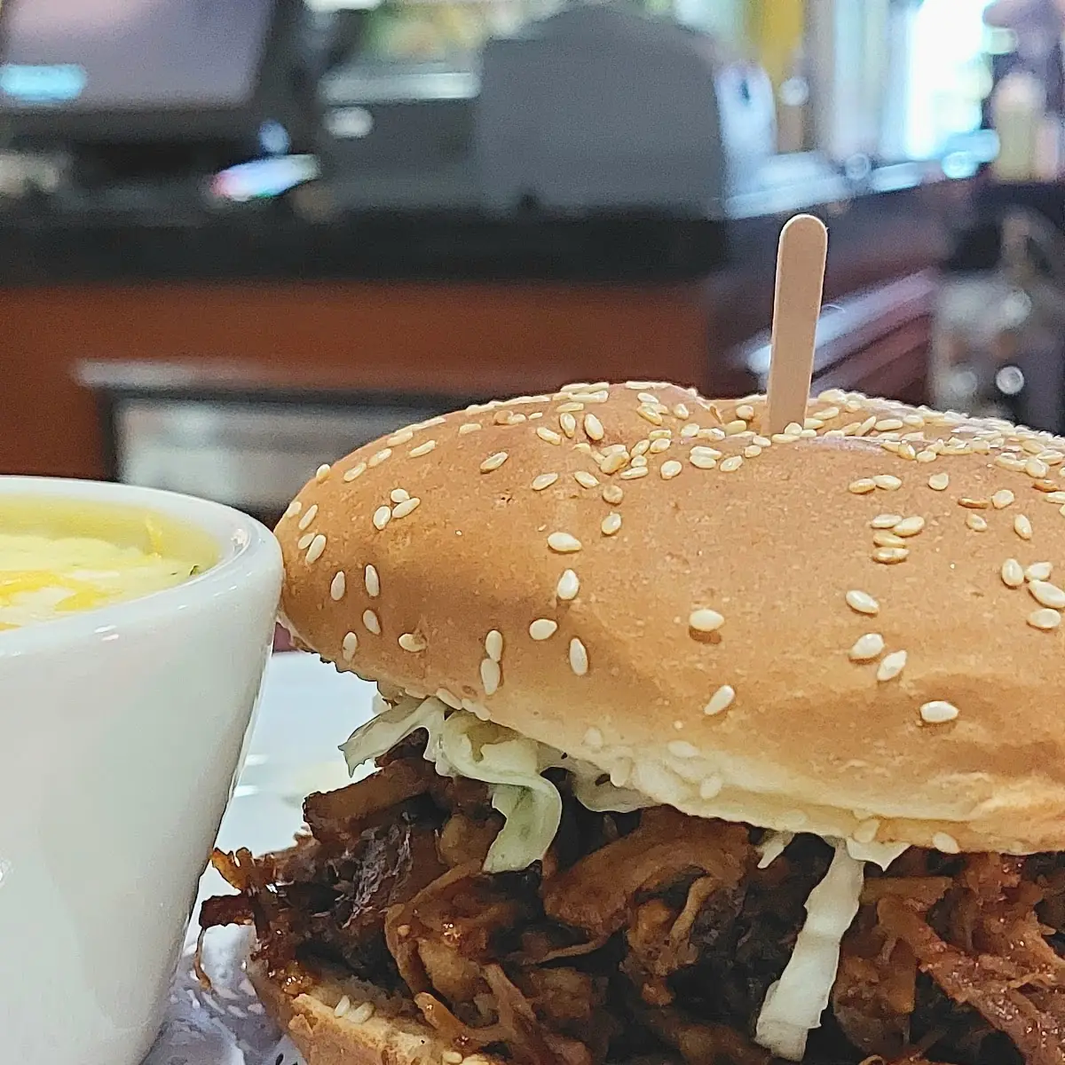 Pulled Pork Sandwich and Soup