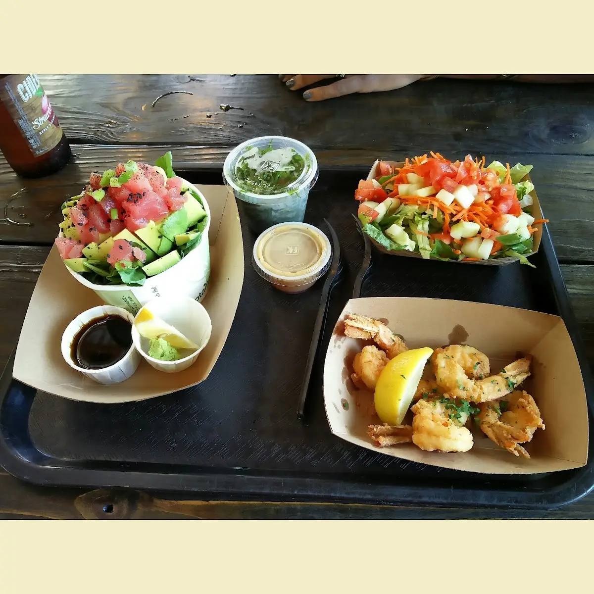 Salad and Fried Shrimp