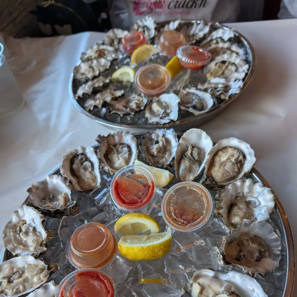 Fresh Oysters with Lemon Wedges