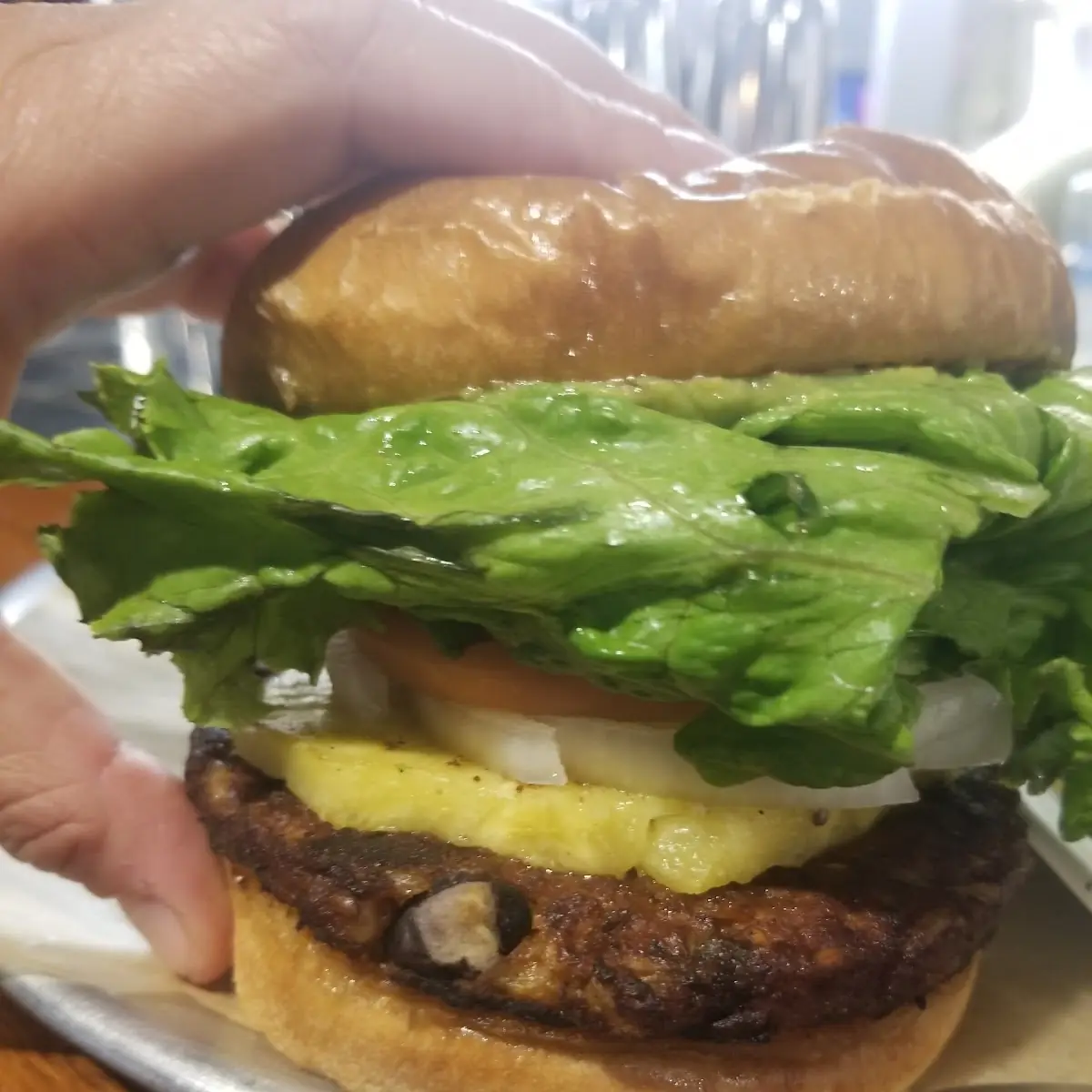 Cali Breeze Burger Sub Black Bean Burger Add Grilled Pineapple