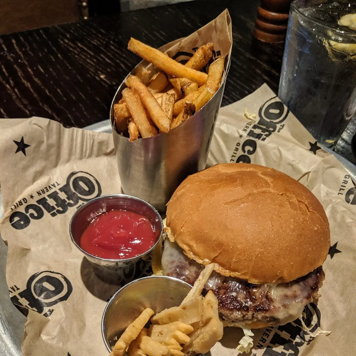 Veggie Black Bean Burger with Fries