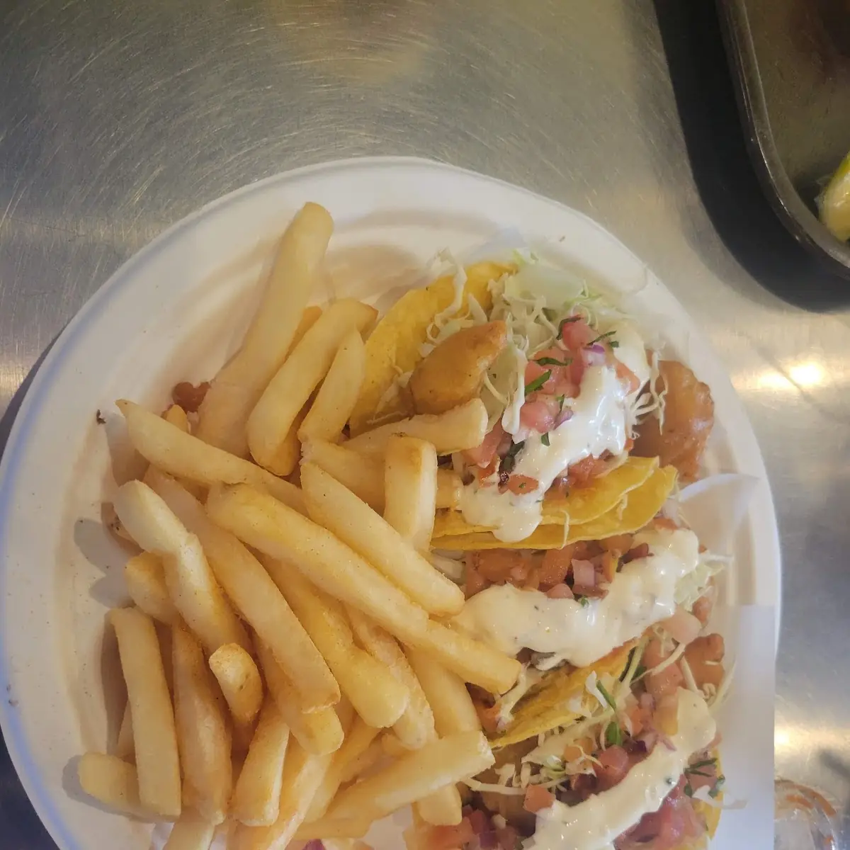 Fish Tacos and Chips