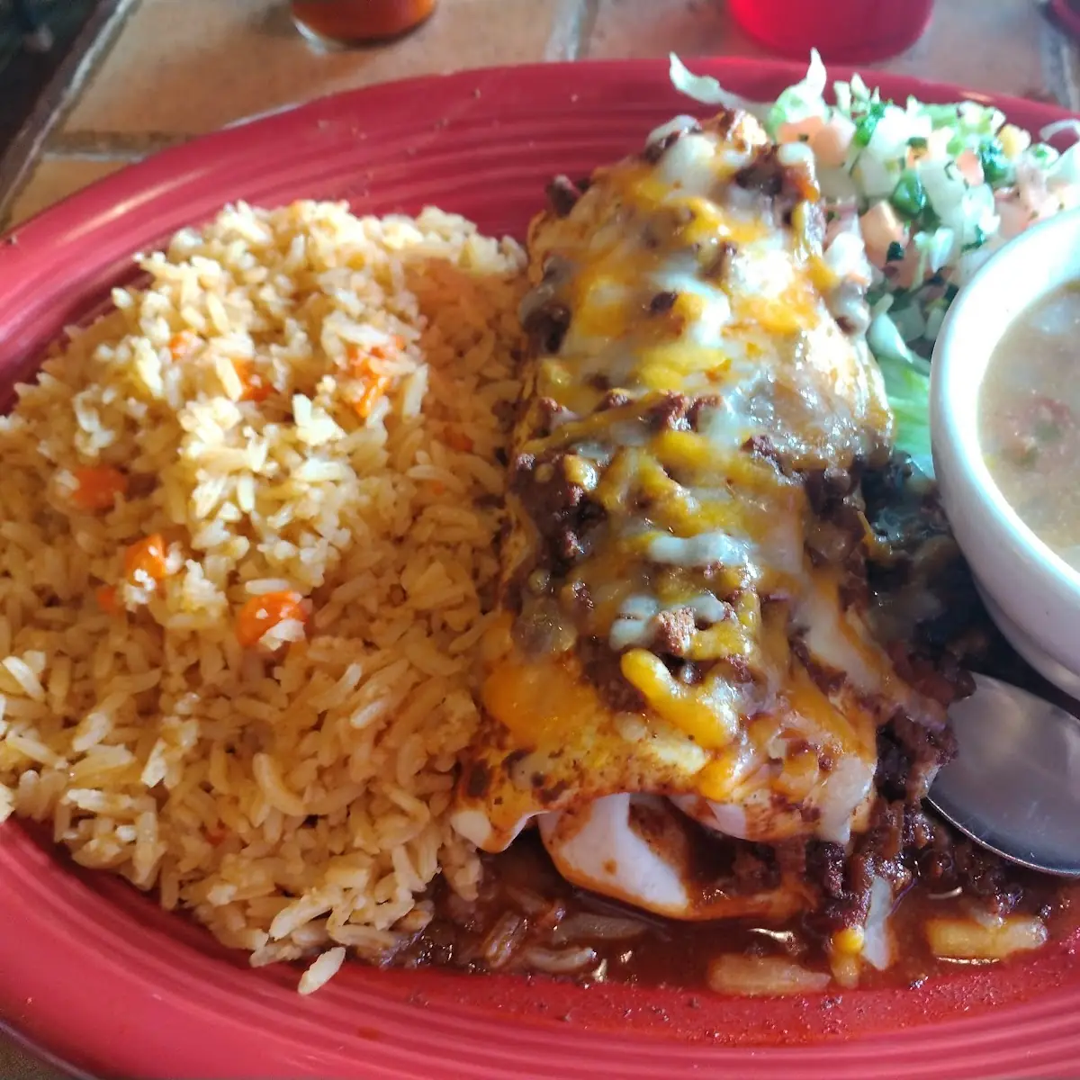 Beef Burrito Rice and Drunken Bean Soup