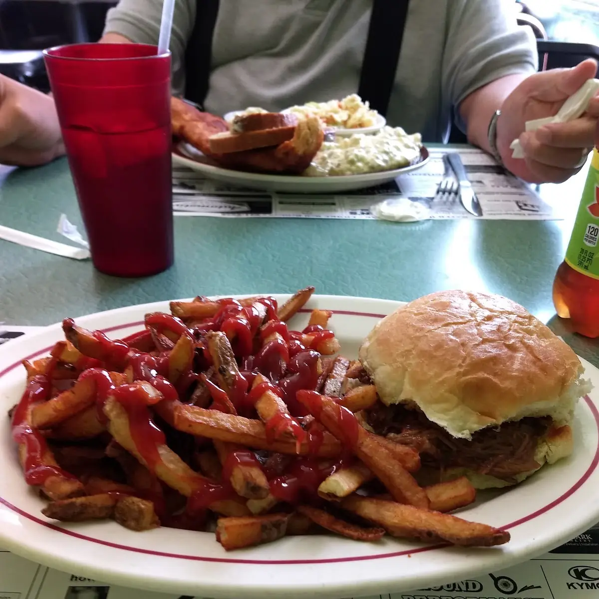 BBQ Sandwich and Fries