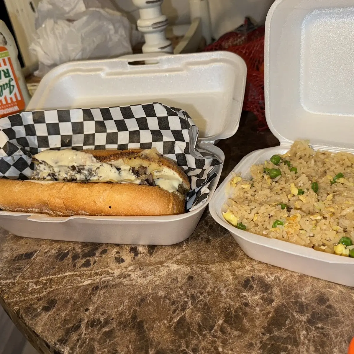Philly Cheesesteak and Fried Rice