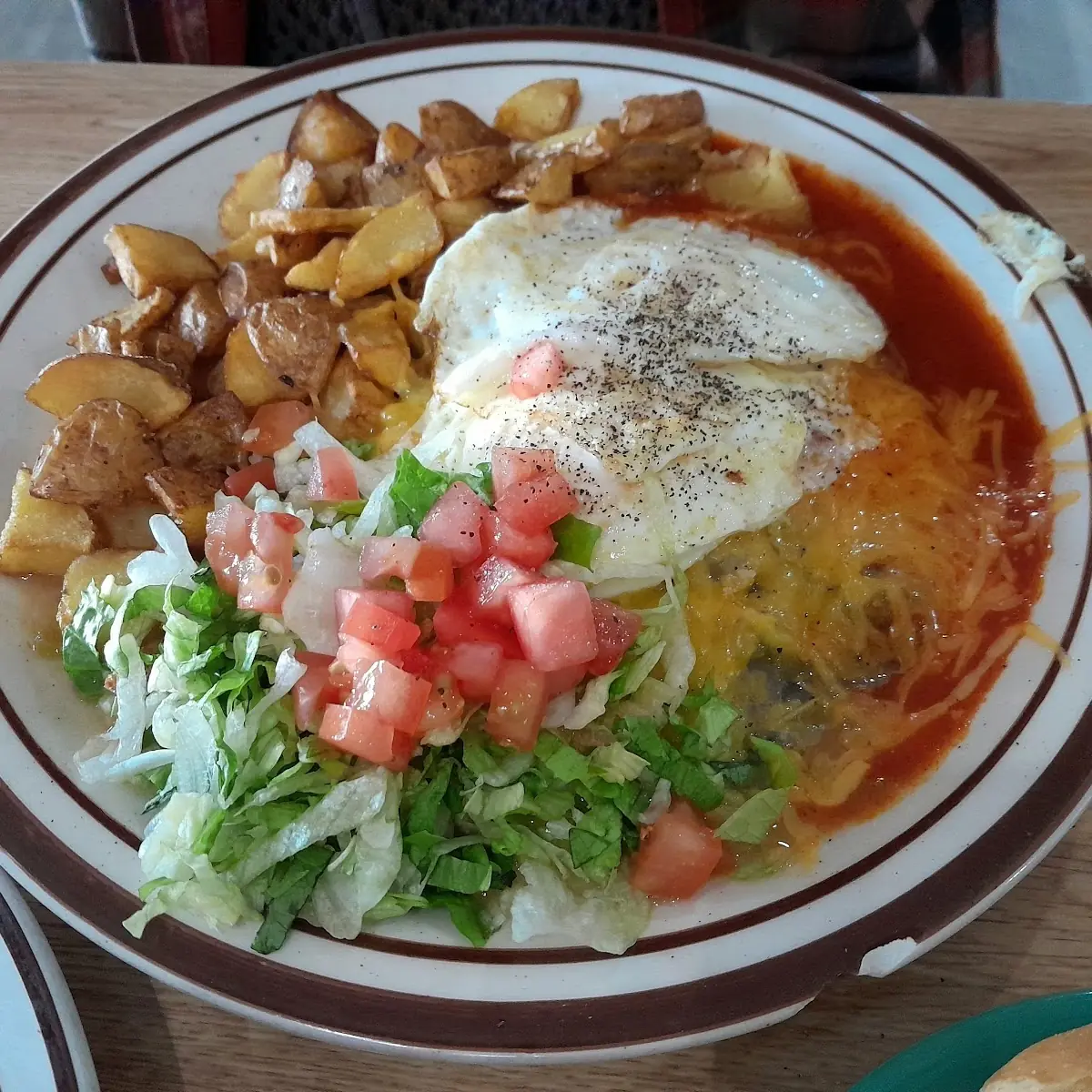 Blue Corn Cheese Enchiladas with a Fried Egg