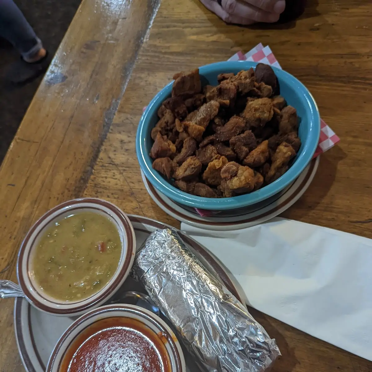 Chicharrones & Bean Burrito
