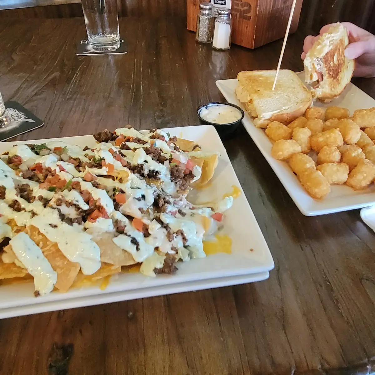 Beef Nachos and Club Melt