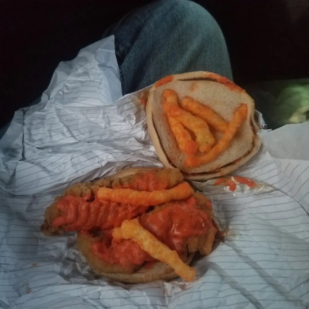 Chicken Cheetos Sandwich