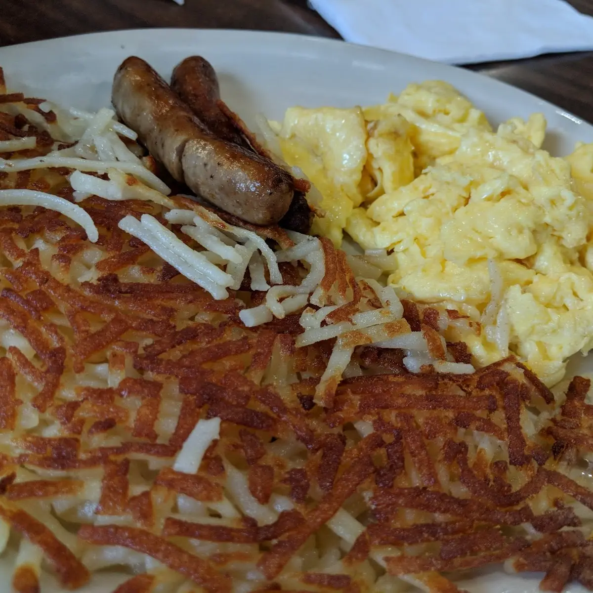Eggs Sausage and Hash Brown Potatoes