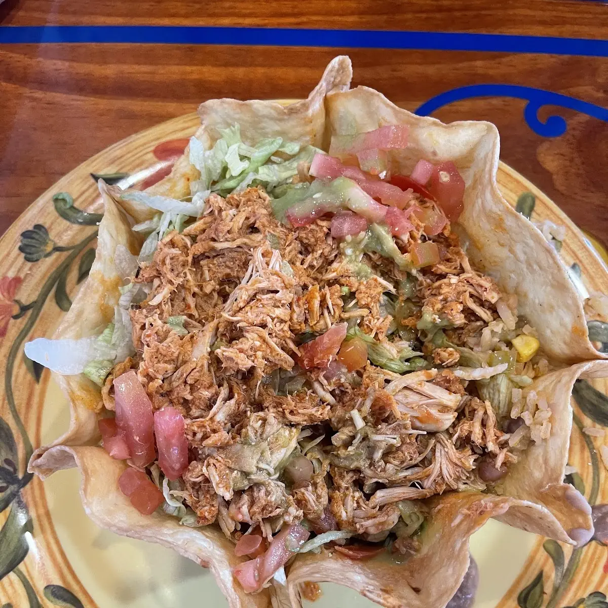 Taco Salad with Shredded Chicken