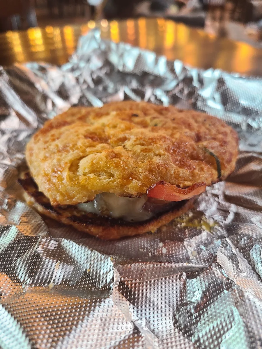 Bacon Egg and Cheese on Cheddar Biscuit