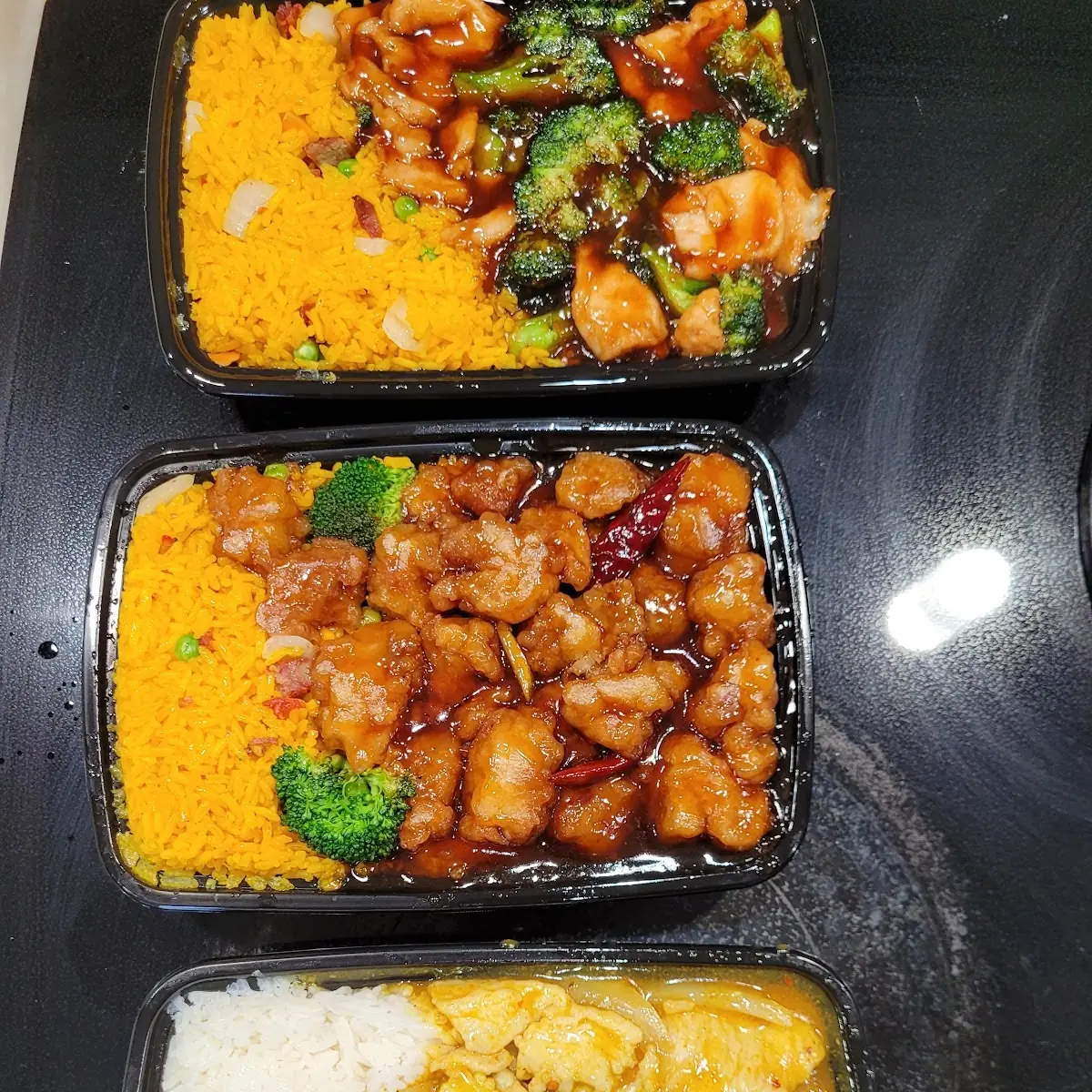 Orange Chicken Broccoli & Chicken & Curry Chicken