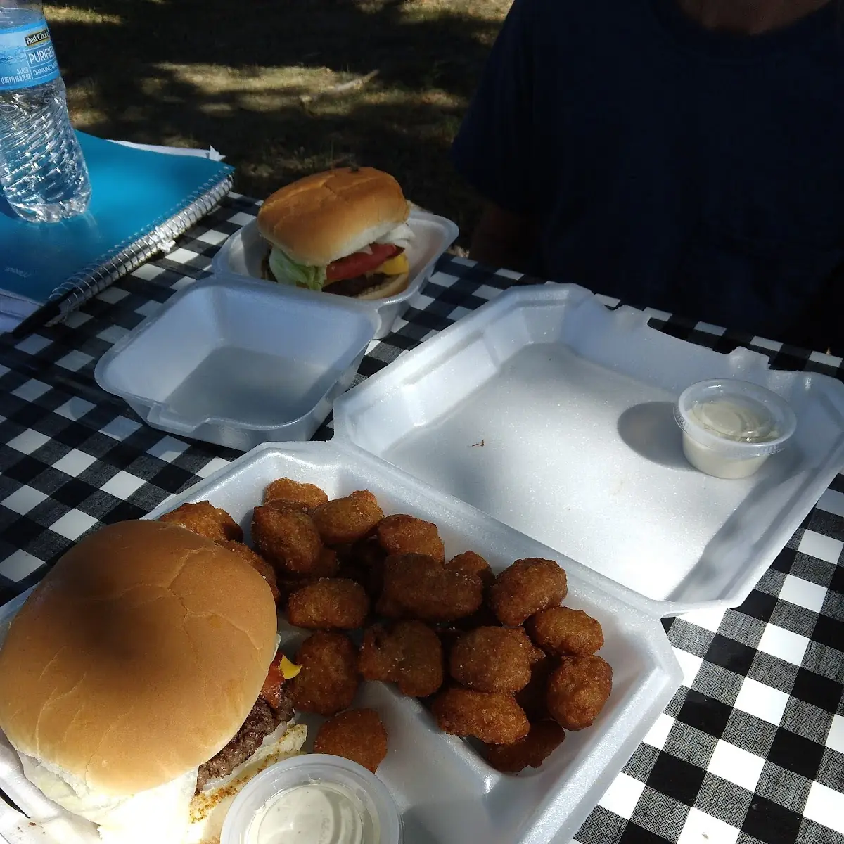 Bacon Cheeseburger and Breaded Mushrooms