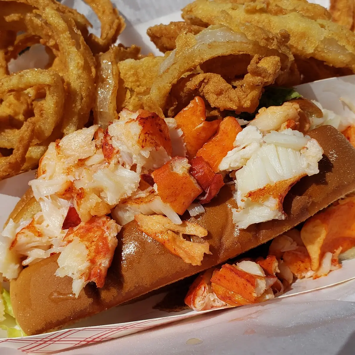 Lobster Roll and Onion Rings