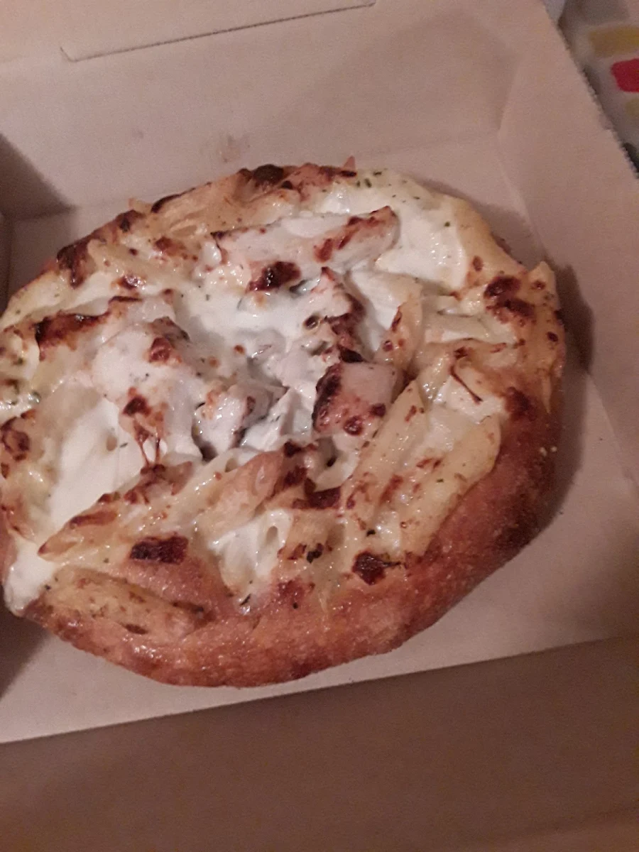 Chicken Alfredo in Bread Bowl