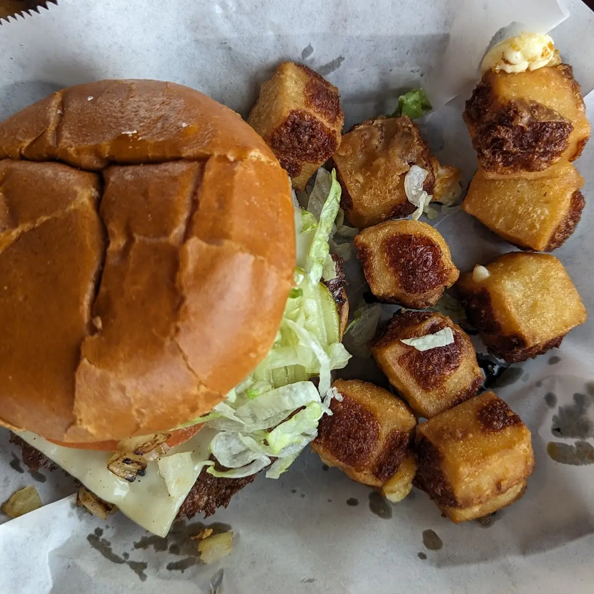 Cheese Burger and Cheese Curds