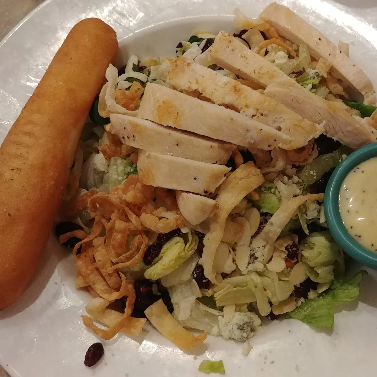 Salad and Warm Bread Stick