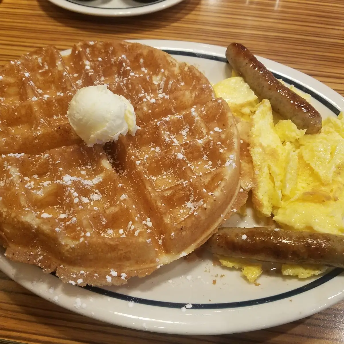 Waffle Sausage & Eggs