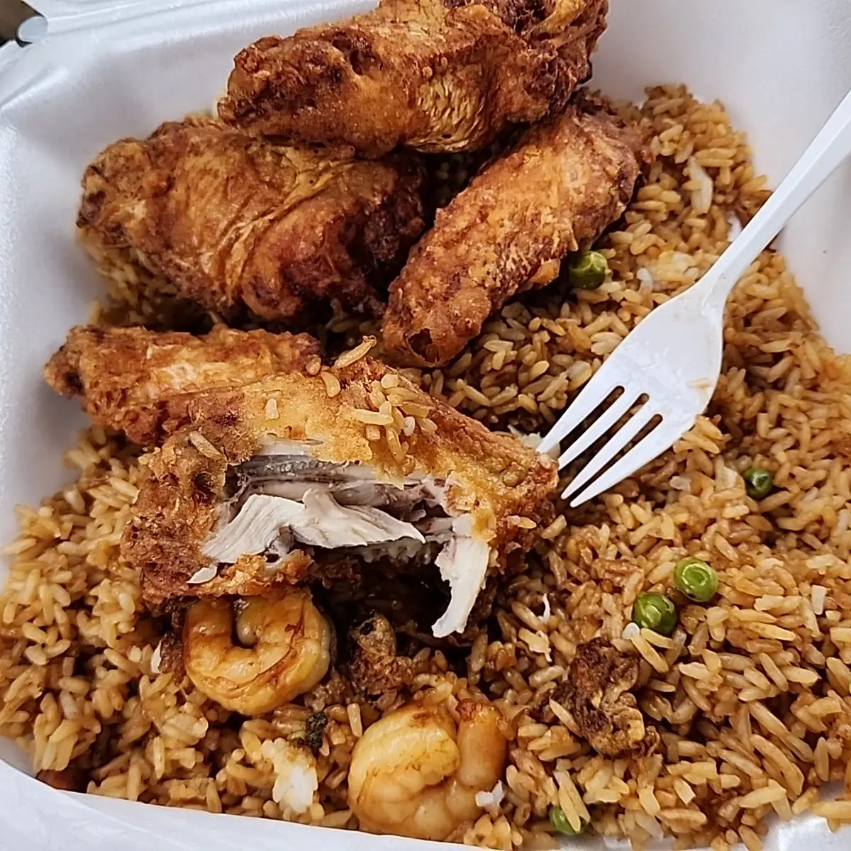 Fried Chicken and Shrimp Fried Rice